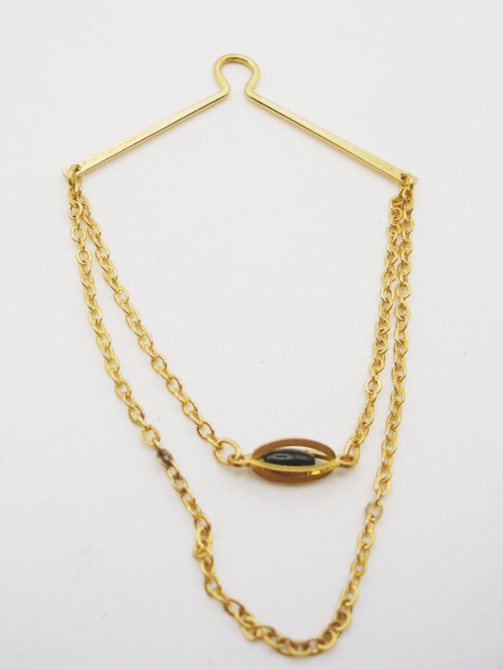 Vintage Tie Chain over Button Style double Strand Spinner Guard